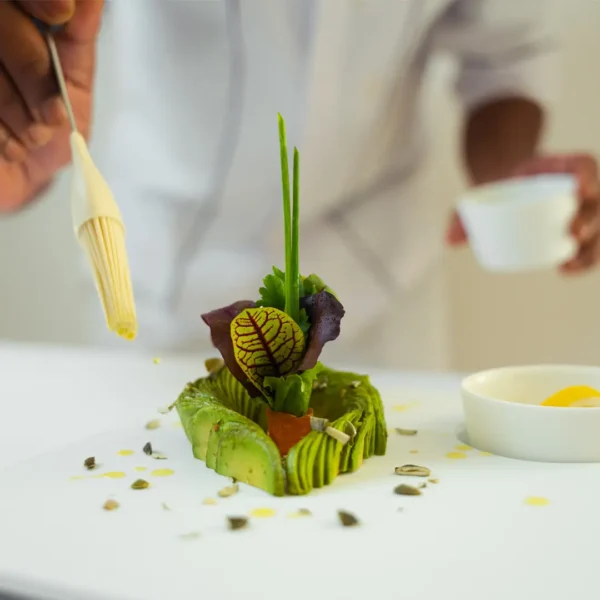 Chef preparing a healthy wellness cuisine to promote gut health and healthy eating
